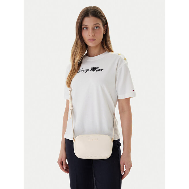 Torebka Tommy Hilfiger Th Logo Camera Bag AW0AW18115 Écru -