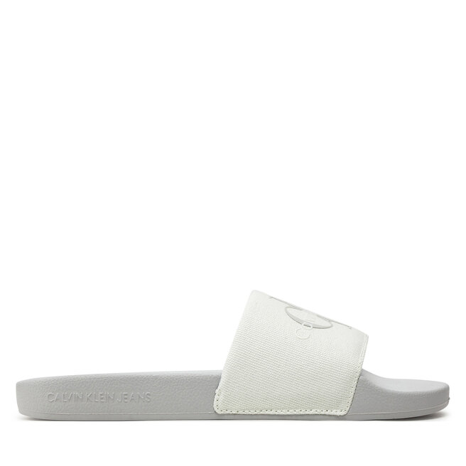 Klapki Calvin Klein Jeans Slide Monogram Co - Écru