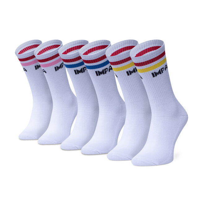 Σετ 3 ζευγάρια ψηλές κάλτσες γυναικείες Impala Stripe Sock 3 Pack IM787000 White