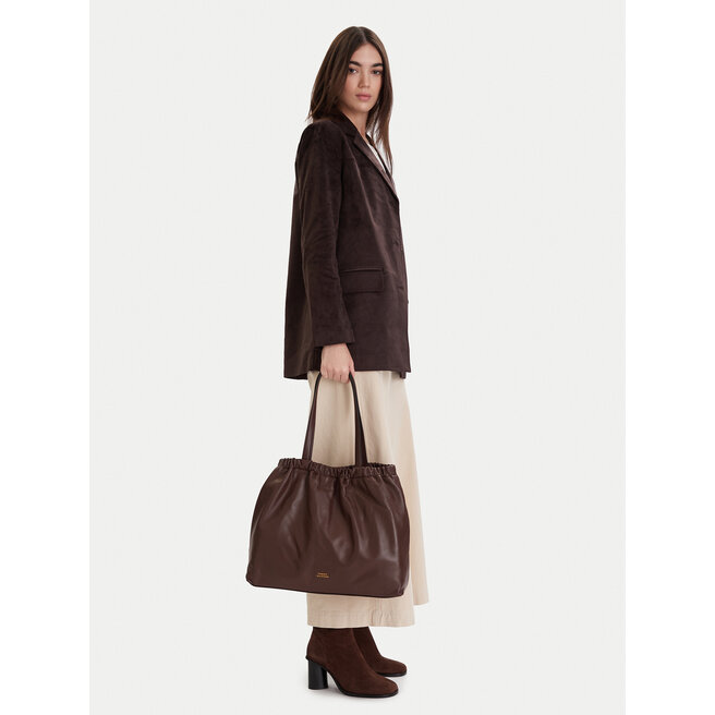 Torebka Tommy Hilfiger Soft Leather Tote AW0AW18308 Bordowy -