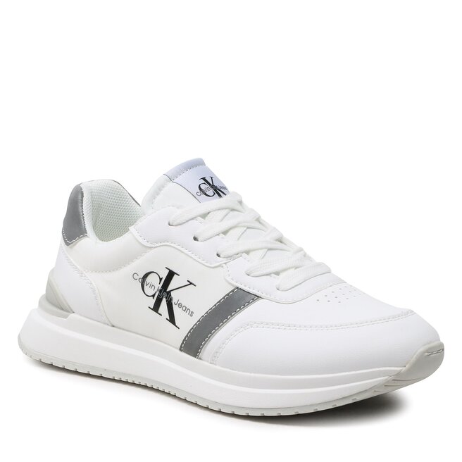 Sneakers Calvin Klein Jeans Low Cut Lace-Up Sneaker V3X9-80580-1594 S White/Grey X092 Calvin imagine noua gjx.ro