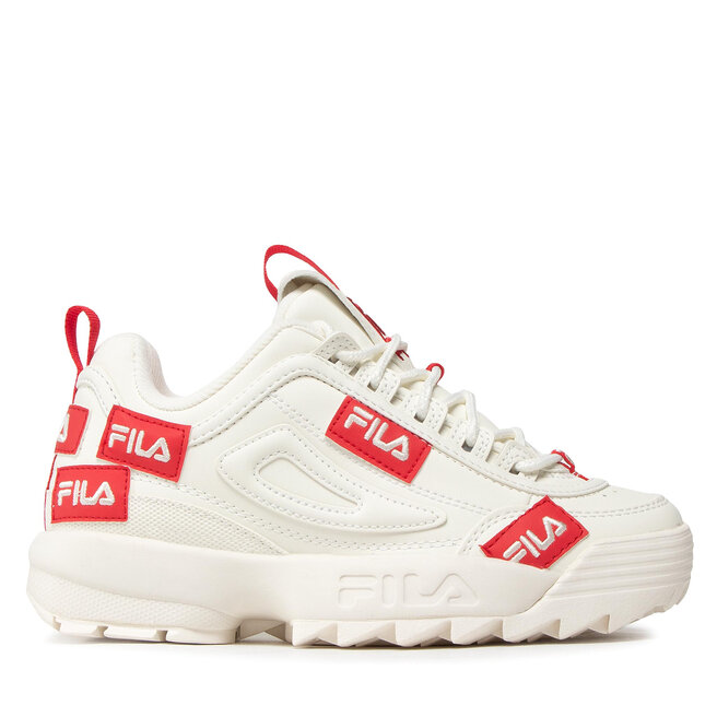Fila disruptor blanche cheap et rouge