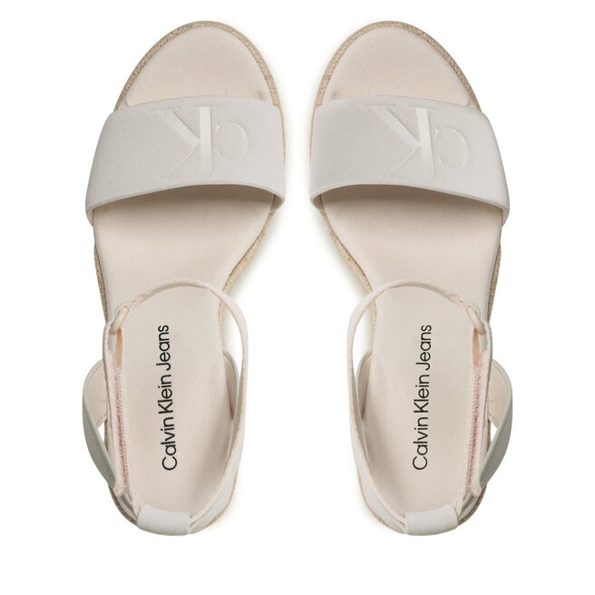 Calvin Klein Jeans Еспадрили Calvin Klein Jeans Wedge Sandal Su Con YW0YW01026 Ancient White YBH