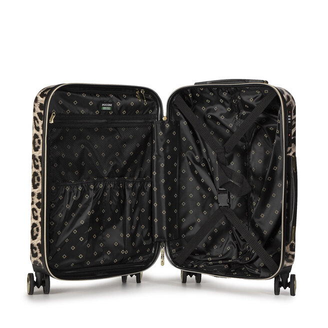 Valigia da cabina Puccini Beverly Hills ABS015C Leopard Lamprd Be