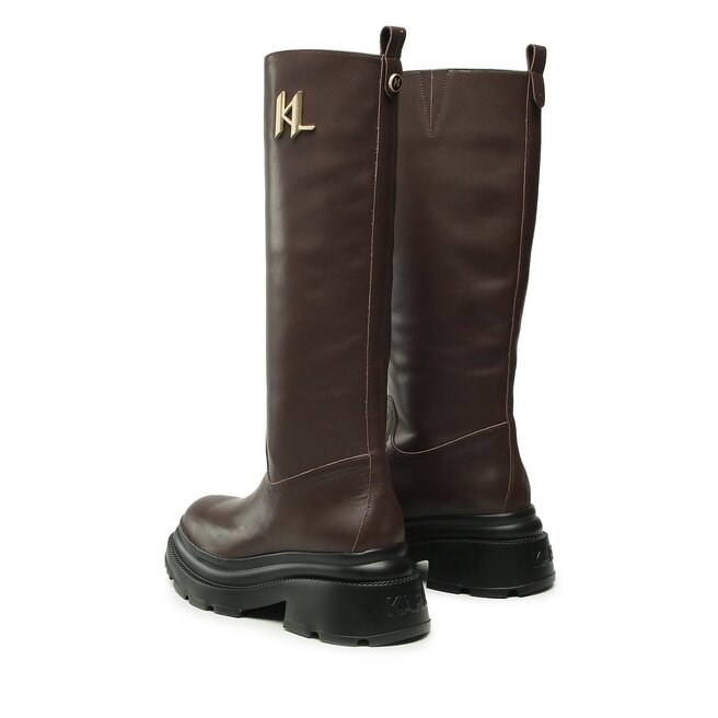KARL LAGERFELD Cizme KARL LAGERFELD KL45090 Dark Brown Lthr