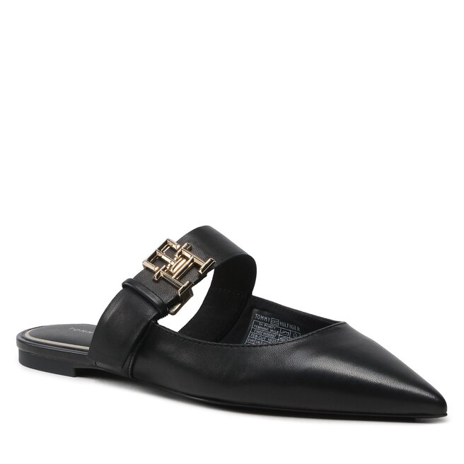 Șlapi Tommy Hilfiger Th Pointy Feminine Mule FW0FW06997 Black BDS BDS imagine noua 2022