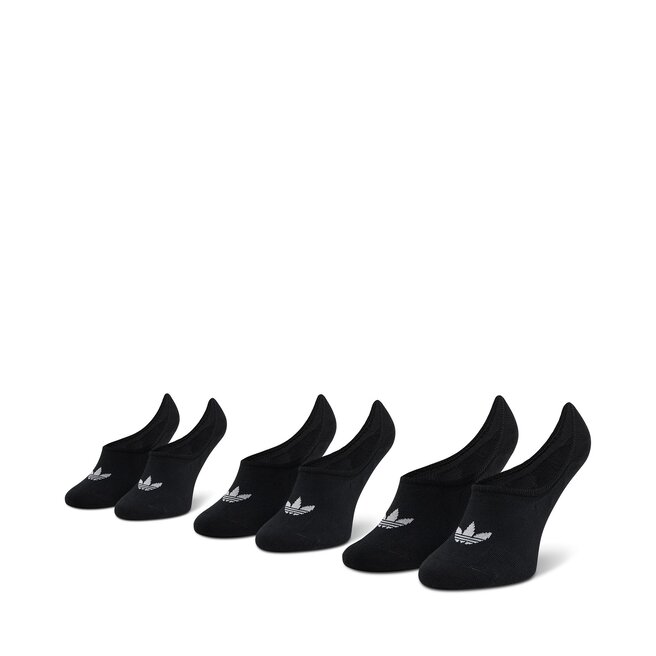 Set 3 perechi de șosete scurte unisex adidas No-Show Socks 3P FM0677 Black