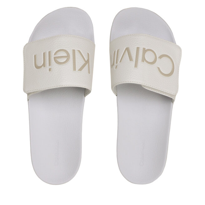 Calvin Klein Șlapi Calvin Klein Adj Pool Slide Pu HM0HM00957 Bright White YBR