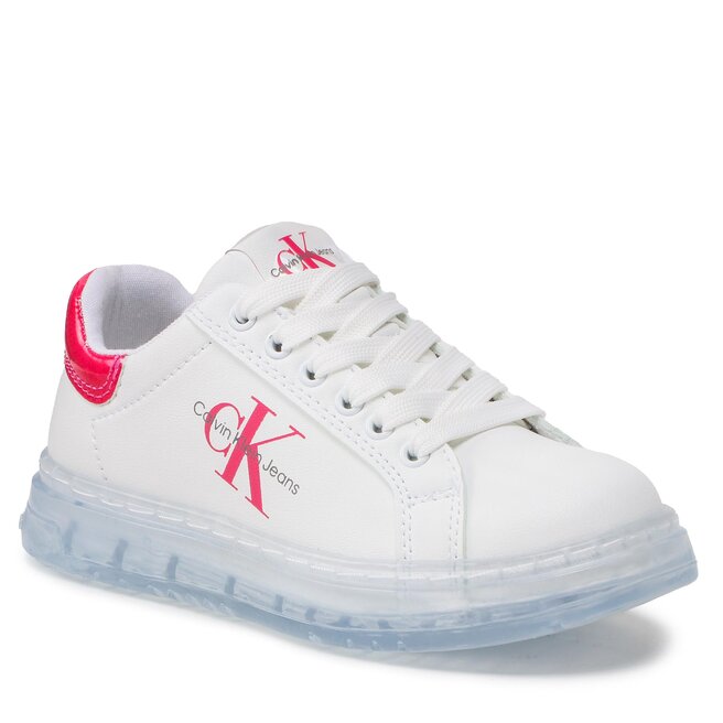 Calvin Klein Jeans Сникърси Calvin Klein Jeans Low Cut Lace-Up V3A9-80474-1434 White/Fuchsoa X030