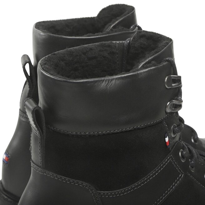 Tommy Hilfiger Kozačky Tommy Hilfiger Rwb Hilfiger Warm Mix Lace Boot FM0FM04203 Black BDS