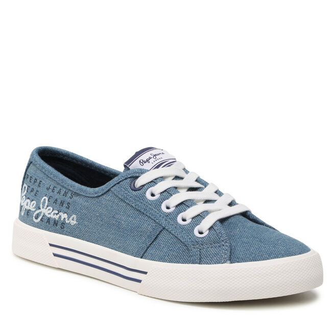 Pepe Jeans Teniszcipő Pepe Jeans Brady W Logo PLS31288 Factory Blue 560