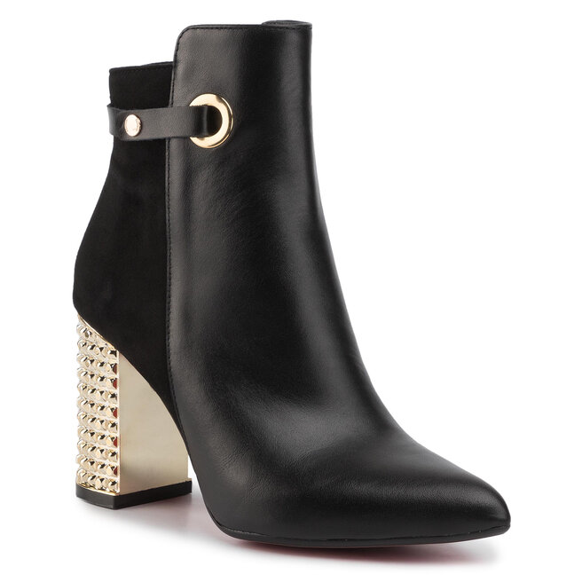 Botine R.Polański 1039 Czarny Lico/Czarny Zamsz