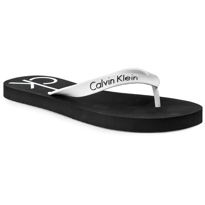 white calvin klein flip flops womens