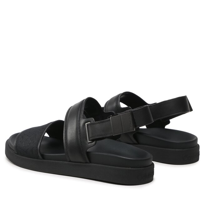 Calvin Klein Sandalen Calvin Klein Back Strap Sandal Mono Jq HM0HM00970 Black Mono Jacquard 0GK