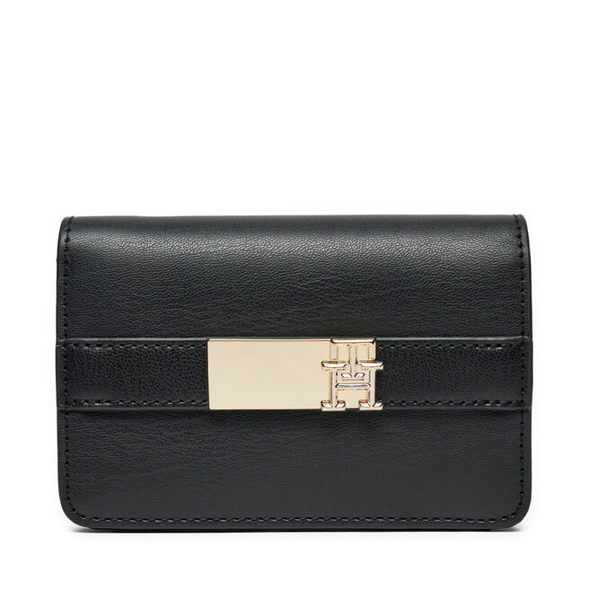 Duży Portfel Damski Tommy Hilfiger Th Heritage Slim Med Wallet - Czarny