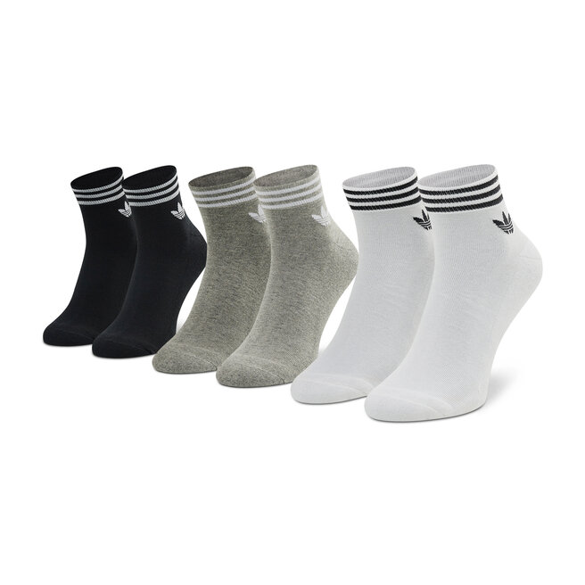 Zestaw 3 par niskich skarpet unisex adidas Trefoil Ankle - Szary