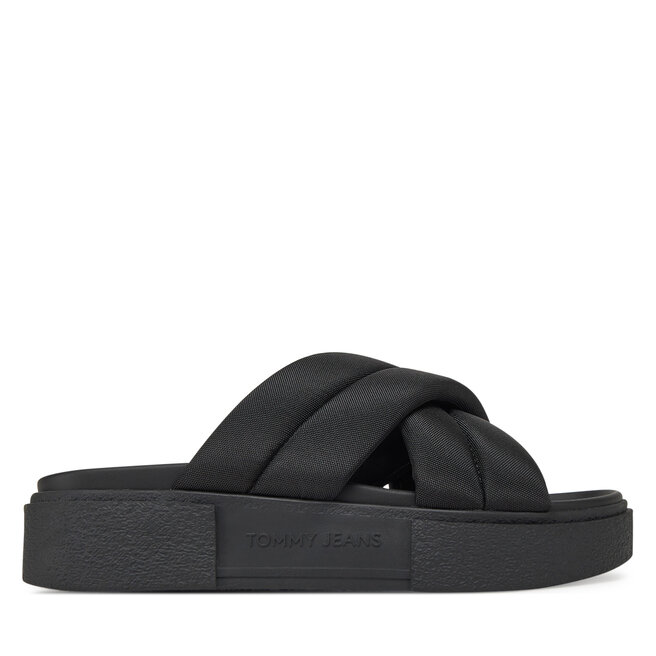 Klapki Tommy Jeans Tjw Flatform Sandal - Czarny