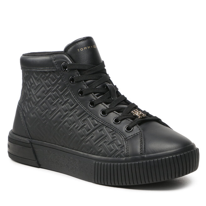 Αθλητικά Tommy Hilfiger Monogram Leather Sneaker High FW0FW06856 Black BDS
