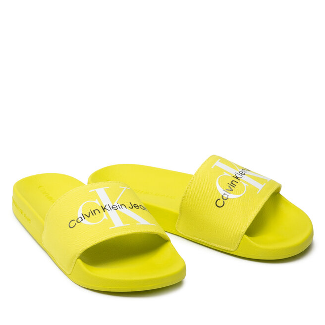 Calvin Klein Jeans Sandaler och Slip-ons Calvin Klein Jeans Slide Monogram Co YW0YW00103 Lemon Lime LRE
