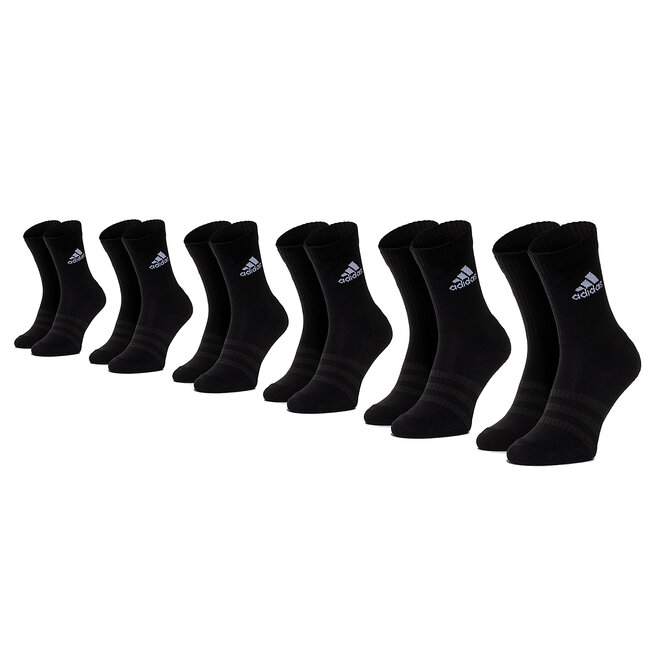 adidas Σετ 6 ζευγάρια ψηλές κάλτσες unisex adidas Cush Crw 6Pp DZ9354 Μαύρο