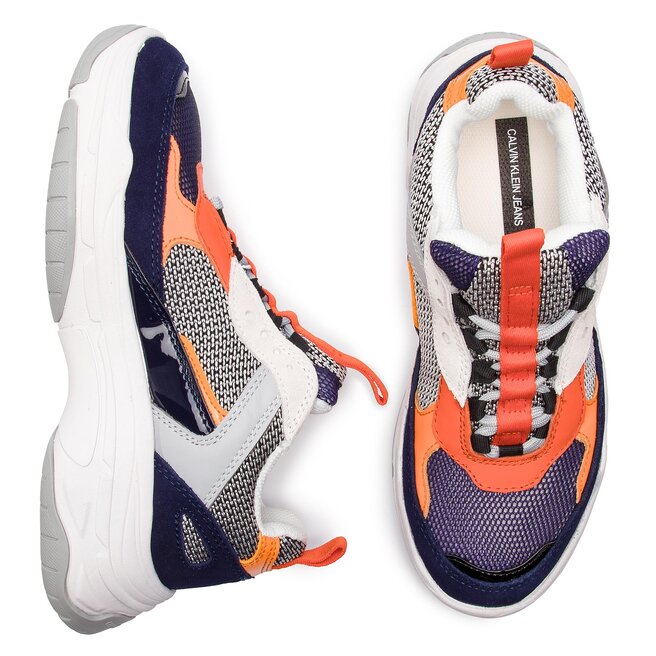 Calvin klein maya trainers shop navy light grey orange