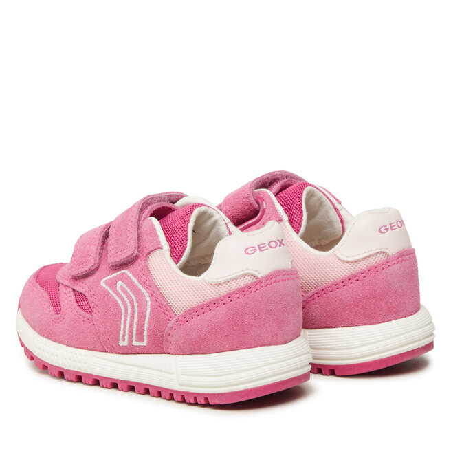 Geox Mädchen Sneakers Alben Girl A – Veloursleder & Mesh, Mit Klettverschluss | Bequeme Kinderschuhe