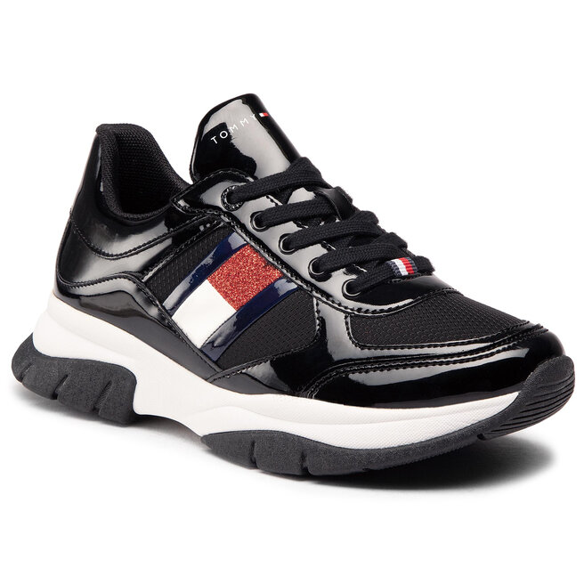 Tommy Hilfiger Sportcipő Tommy Hilfiger Low Cut Lace-Up Sneaker T3A4-30818-1022 S Black 999