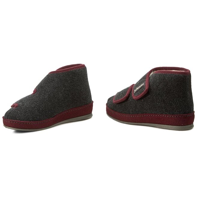 Schawos Hausschuhe Schawos 370016-9 Bordo/Anthrazit