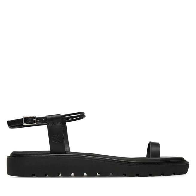 Sandały Calvin Klein Jeans Rope Toe Post Sandal Lth Mg - Czarny