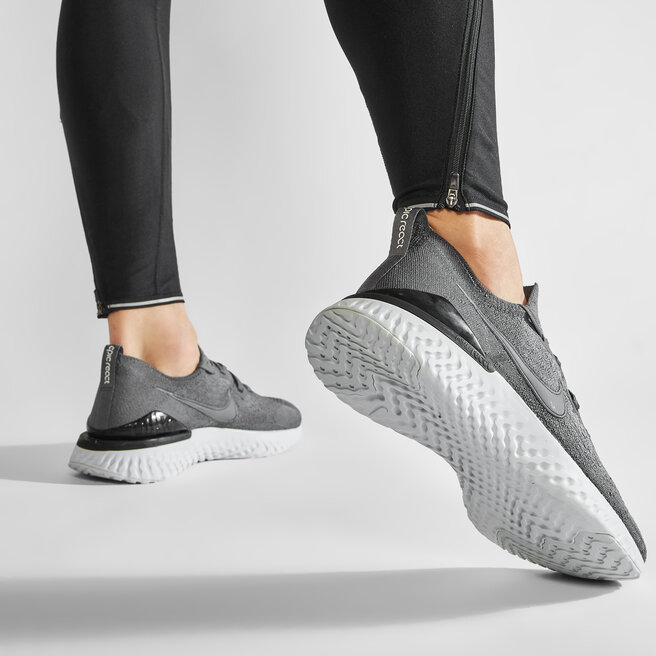 epic react flyknit black/dark grey/pure platinum