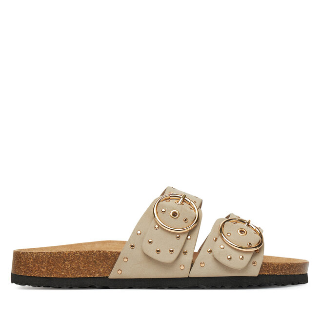 Klapki ONLY Shoes Onlmaxi-15 Pu Studs Buckle - Écru