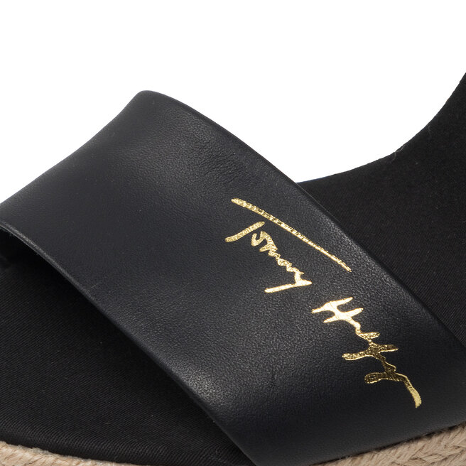Tommy Hilfiger Εσπαντρίγιες Tommy Hilfiger Elevated Th Leather Wedge Sandal FW0FW06356 Black BDS