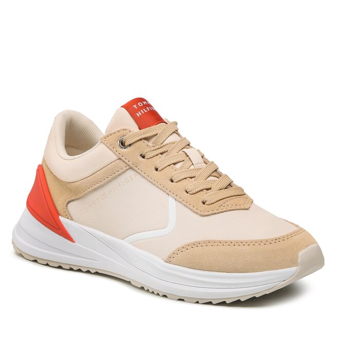 Sneakers Tommy Hilfiger Runner With Heel Detail FW0FW06621 Sugarcane AA8 AA8 imagine noua gjx.ro