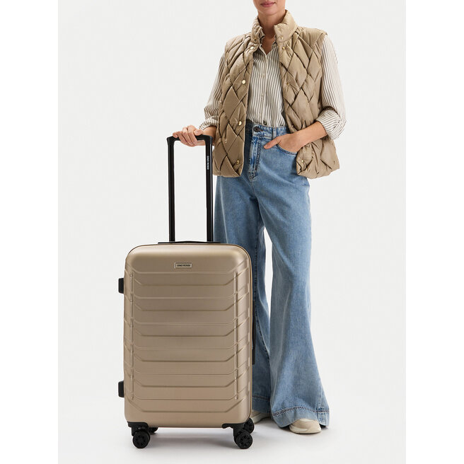 Walizka średnia GINO ROSSI GIN-M-002-05-GOLD Złoty -