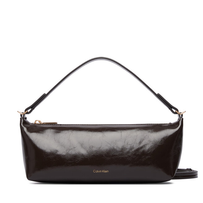 Torebka Calvin Klein Foil Logo Glossy Conv Bag LV04F3738G Brązowy -