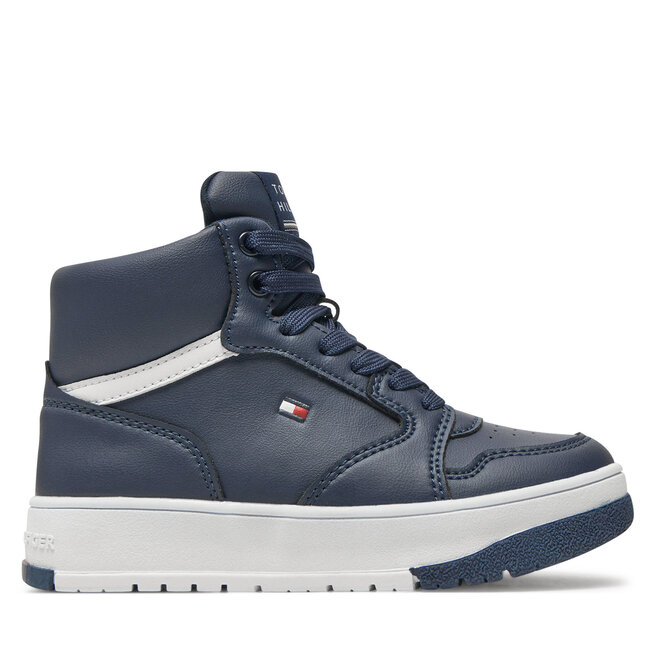 Sneakersy Tommy Hilfiger Mid Cutlace-Up Sneaker - M Granatowy