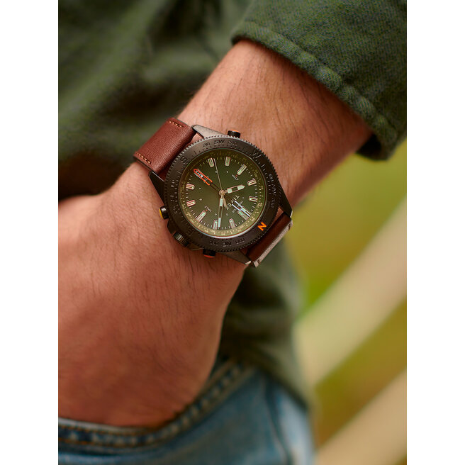 Montre Timex Expedition North Tide Temp Compass TW2V04000 - Cadran Vert - Étanche 100m - Neuve Avec Boîte