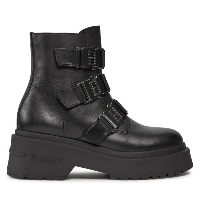 Botki Tommy Jeans Tjw Chunky Boot Hardware - Czarny