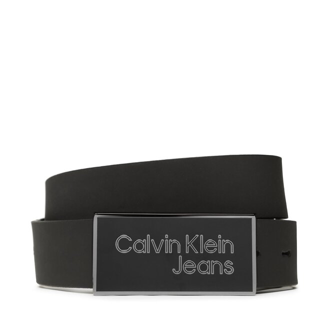 Curea pentru Bărbați Calvin Klein Jeans Logo Plaque Leather Belt 35mm K50K510161 BDS 35Mm imagine noua gjx.ro