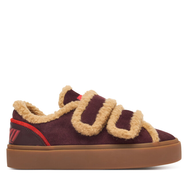 Sneakersy Inuikii Lila Shearling Low Velcro 1001.001.0561.518 Bordowy