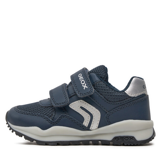 Geox J Pavel A Jungen-Sneaker | Lederimitat & Nylon, Atmungsaktiv, Mit Klettverschluss, Für Alltag & Sport