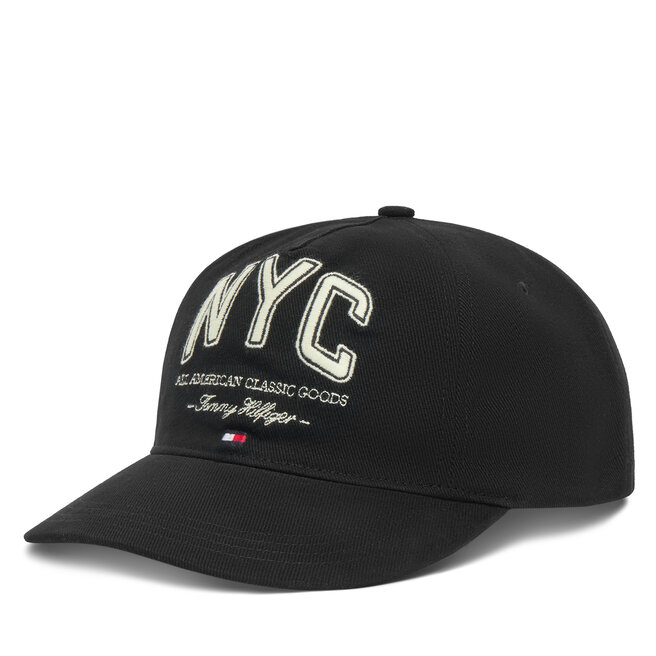 Czapka z daszkiem Tommy Hilfiger Flag Seasonal 5 Panel - Czarny