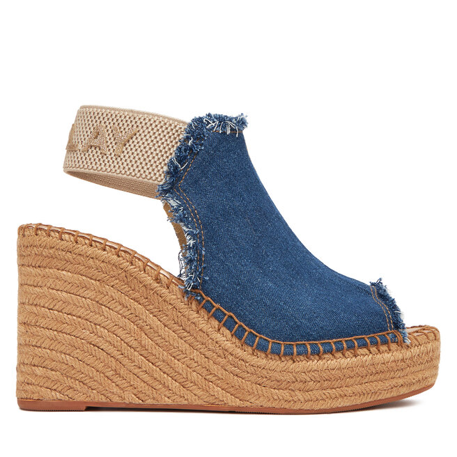 Sandały REPLAY Jess Tyne Denim Wedge Sandal - Niebieski