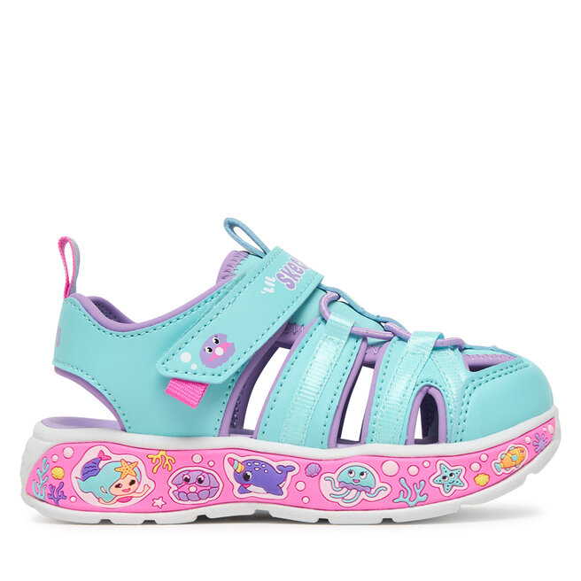 Sandały Skechers Play Scene Splash - Cute Crew 303162N/TQLV Niebieski - dziewczęce