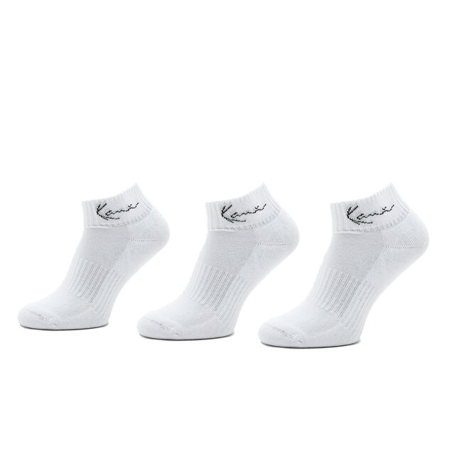 Σετ κοντές κάλτσες ανδρικές 3 τεμαχίων Karl Kani Signature Ankle Signature Ankle White