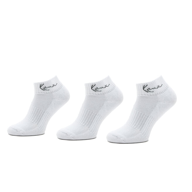 Zestaw 3 par niskich skarpet męskich Karl Kani Signature - Signature Ankle Biały