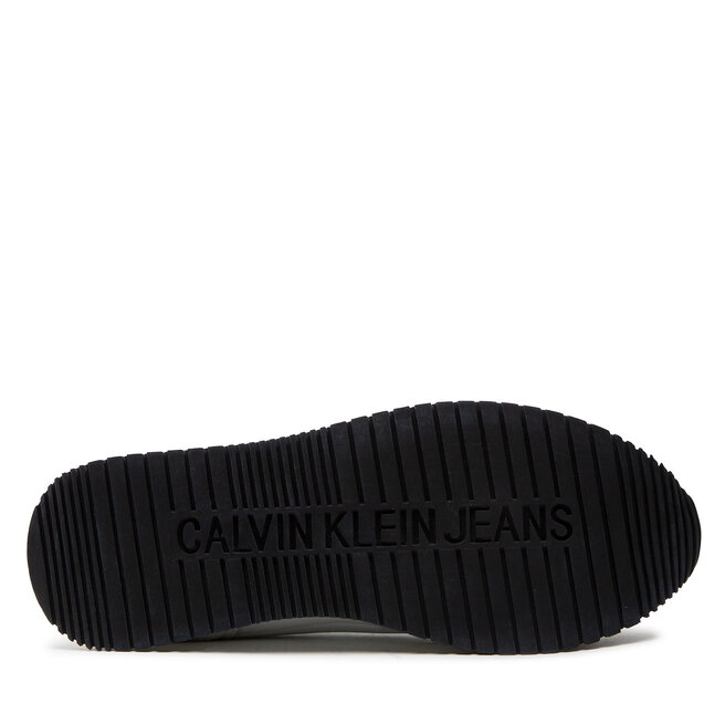 Calvin Klein Jeans Сникърси Calvin Klein Jeans Runner Sock Laceup Ny-Lth Wn YW0YW00840 Bright White YAF