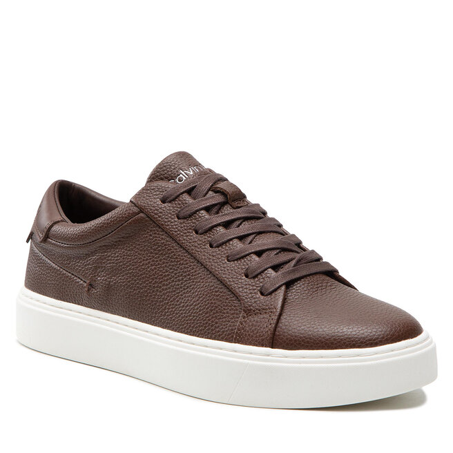 Sneakers Calvin Klein Low Top Lace Up Lth HM0HM00742 Chester Brown GWR Brown imagine noua