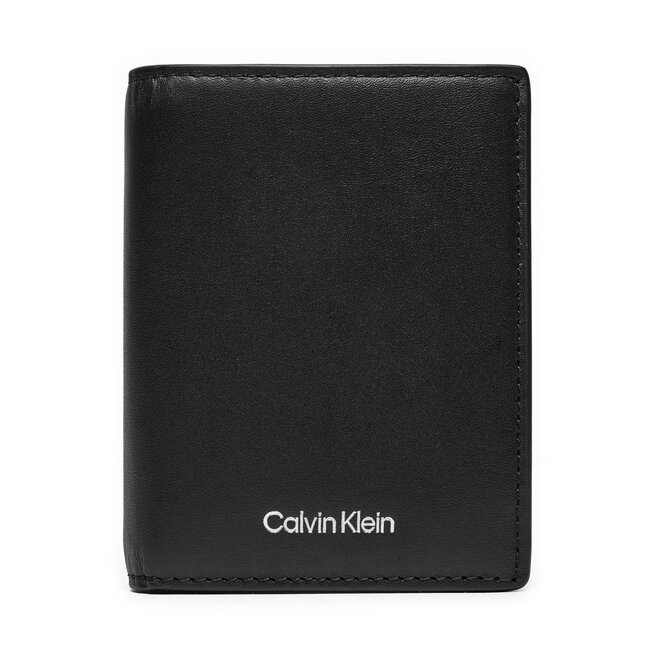 Duży Portfel Męski Calvin Klein Ck Sleek Bifold 7cc W/Coin - Czarny