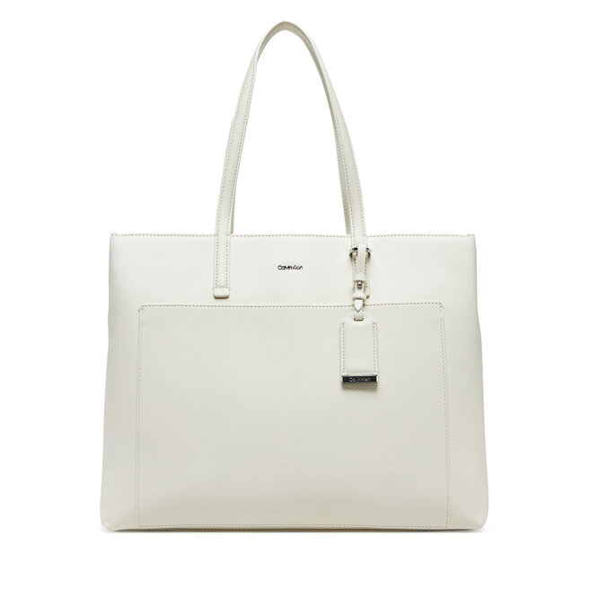 Torebka Calvin Klein Ck Must Medium Shopper W/Pocket - Écru